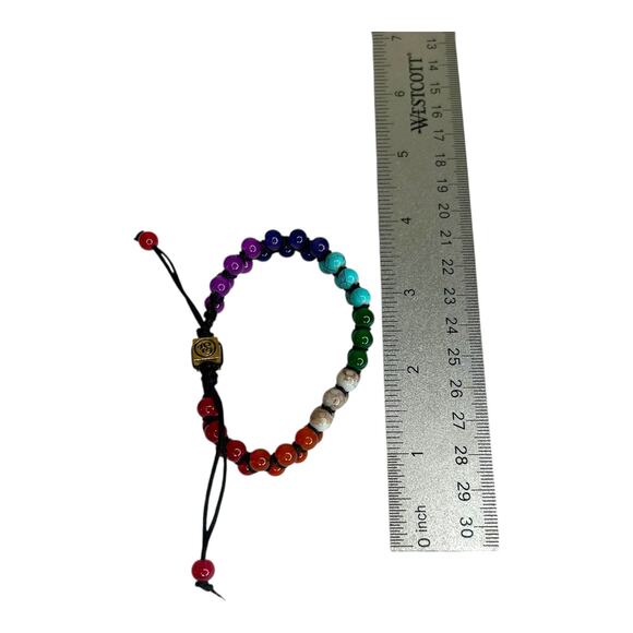 Gemborn "Aurora Energy" Rainbow Assortment Semiprecious Gems Beaded Bracelet - Picture 8 of 10